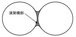 球状粒子間に形成された液架橋