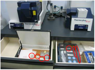 熱分析ＴＧ－ＤＴＡ・ＤＳＣ測定に使用する備品保管方法改善
