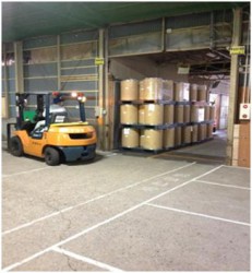 第１倉庫内での原料・製品の運搬作業