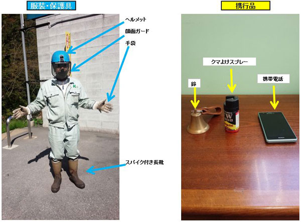 水源地点検のための作業